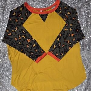 Emerald Mustard and Black Leopard Long Sleeve Tee